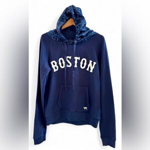 PINK Victoria's Secret Lightweight Sweatshirt with Sequin Hoodie (Size L)